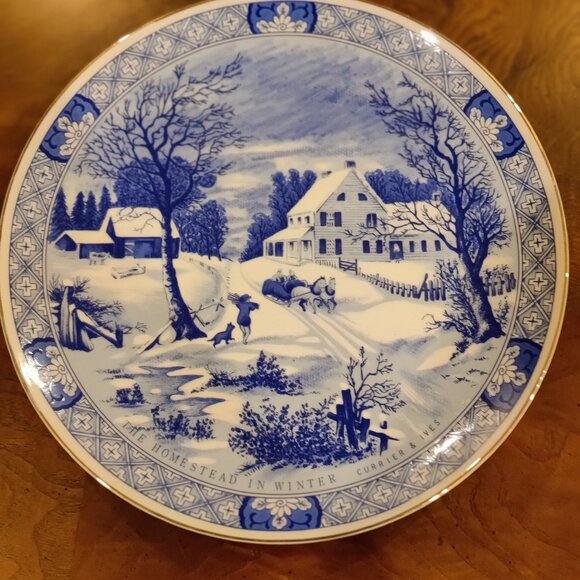 Currier & Ives Christmas Plate - Picture 1 of 6